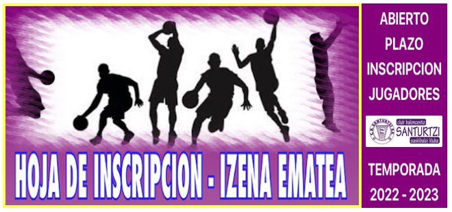 INSCRIPCION JUGAD@R TEMPORADA 2022-2023 DENBORALDIA